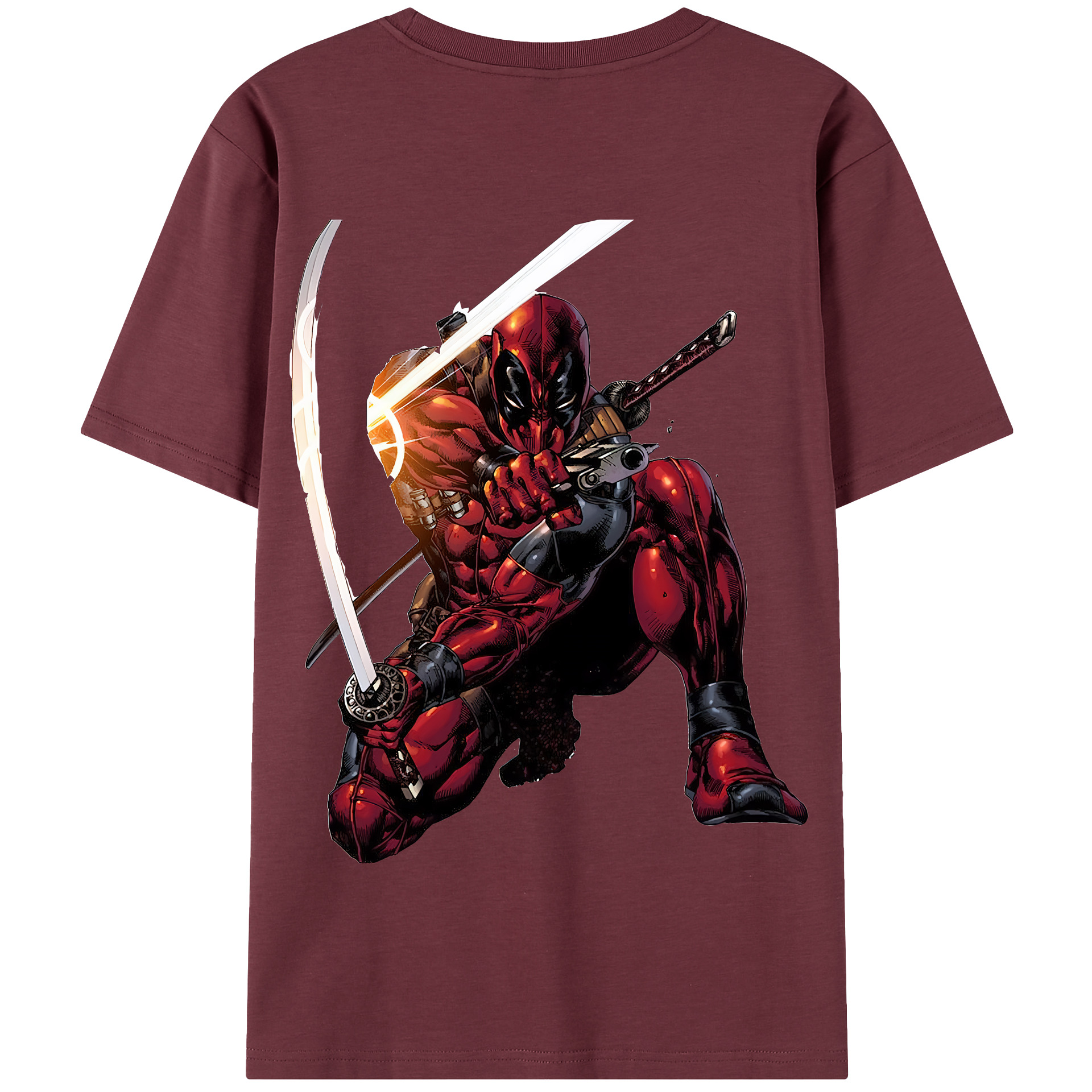 （画像用） Deadpool デッドプール 綿100％半袖Tシャツ（背面プリント）